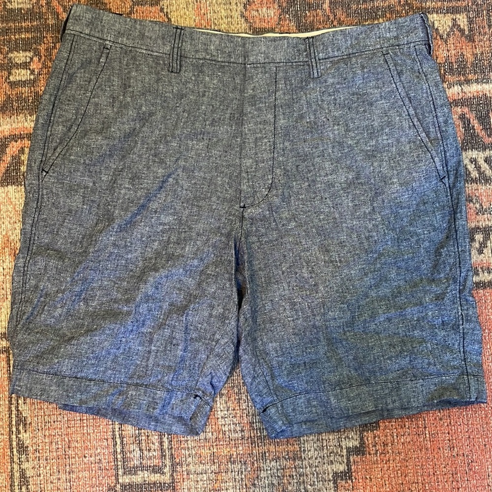 New Jcrew Blue Linen Shorts 35x9